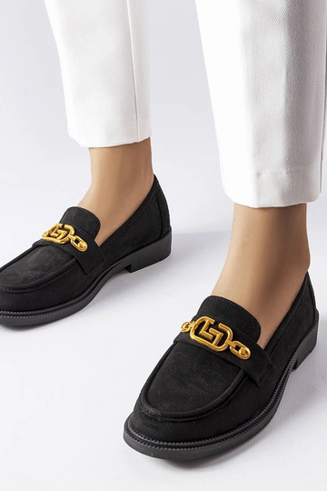 Mocasines elegantes negros con decoración Ouellet