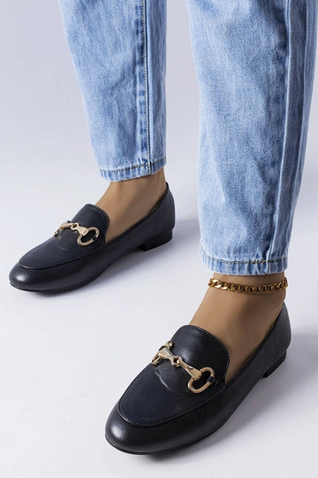 Mocasines negros con hebilla Philip