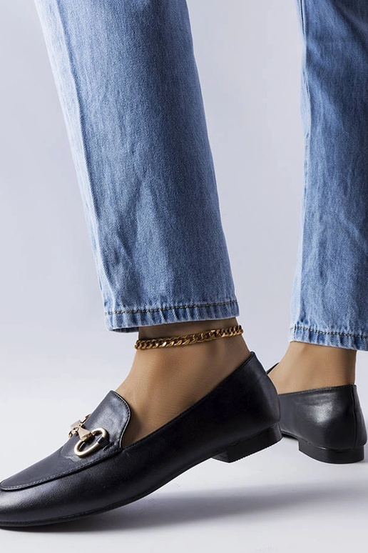 Mocasines negros con hebilla Philip