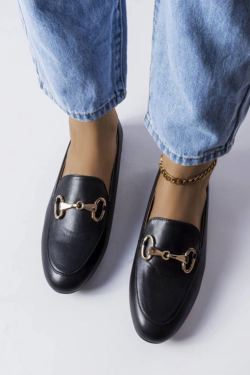 Mocasines negros con hebilla Philip