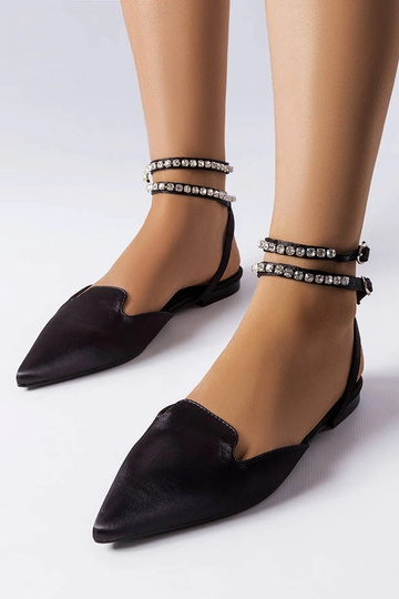 Sandalias de satén negro Hewes