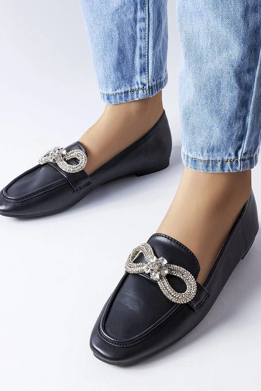 Mocasines negros con circonitas Quirion