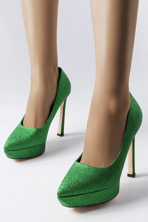Tacones Proulx con purpurina verde