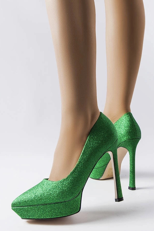 Tacones Proulx con purpurina verde