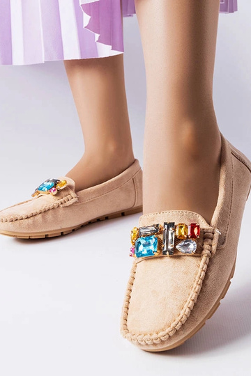 Mocasines beige con...