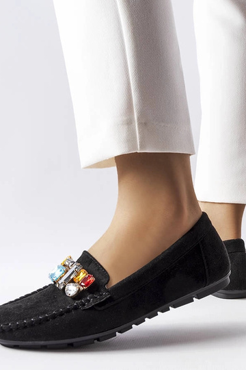 Mocasines negros con plantilla de cuero, "Bertrand" 2