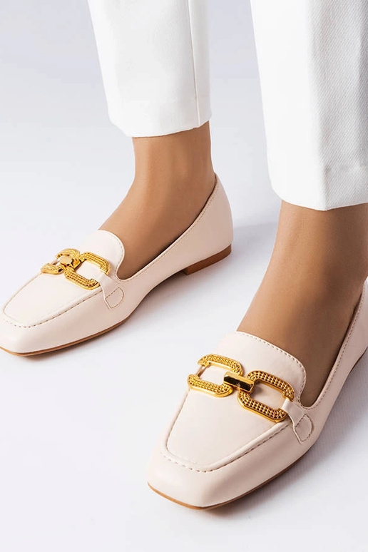 Mocasines beige con hebilla Rousseau