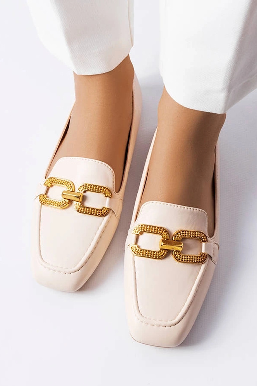 Mocasines beige con hebilla Rousseau