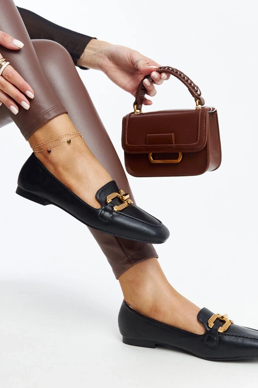 Mocasines negros con hebilla Rousseau