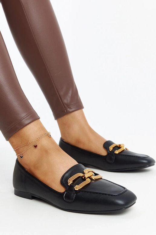 Mocasines negros con hebilla Rousseau