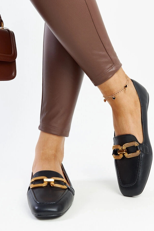 Mocasines negros con hebilla Rousseau