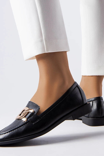 Mocasines negros con hebilla Henrique 2