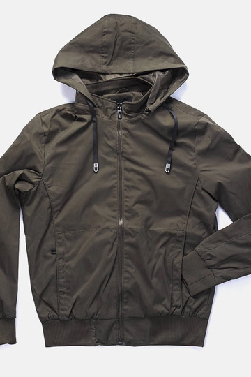 Chaqueta cortavientos con capucha Brault para hombre, color verde