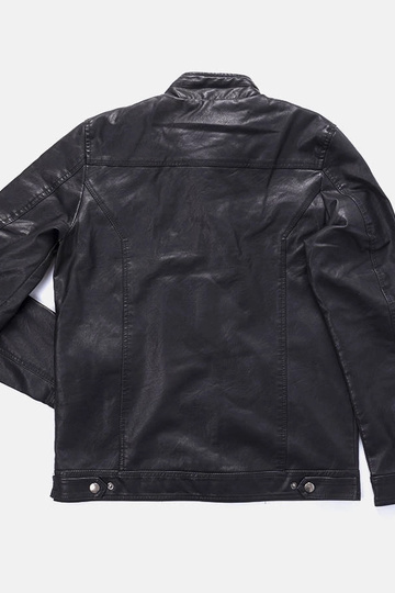 Chaqueta de piel sintética negra para hombre de Leverett 2