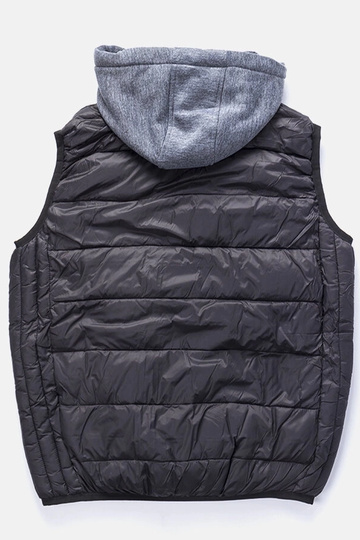 Chaleco negro de hombre con capucha tipo sudadera Avar