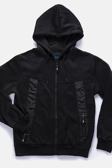 Sudadera con capucha cálida negra Astolpho para hombre