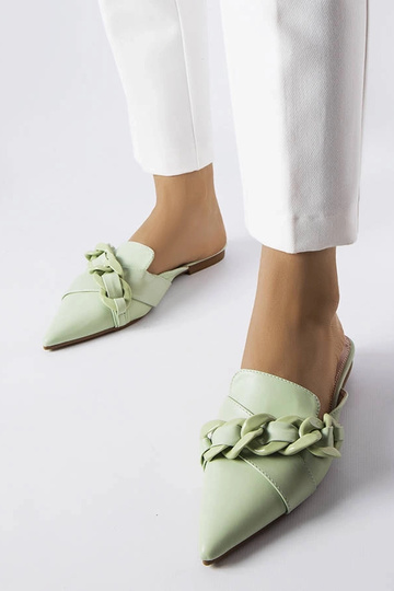 Chanclas elegantes de cadena Patenaude de color verde