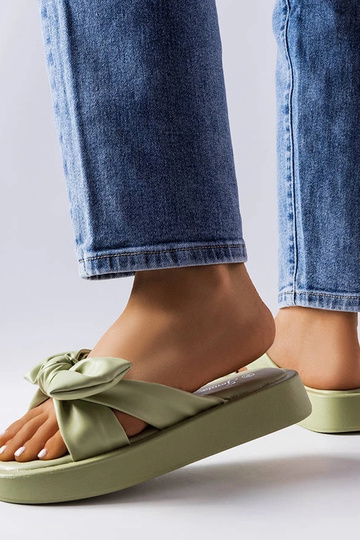 Chanclas de plataforma verdes con lazo Edvard 2