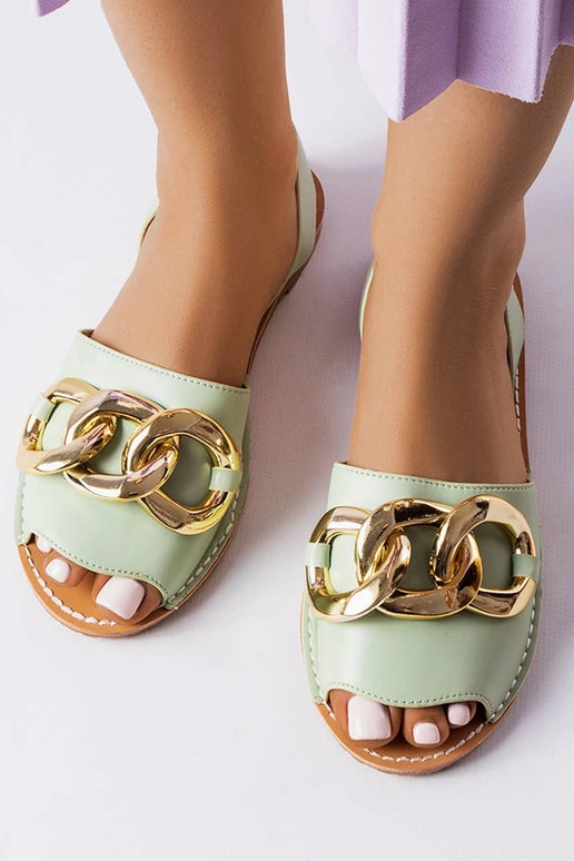 Sandalias verdes con cadena Germaine