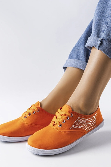 Zapatillas deportivas naranjas con circonitas Godfrey 2