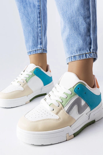 Zapatos de plataforma Harter beige y azul