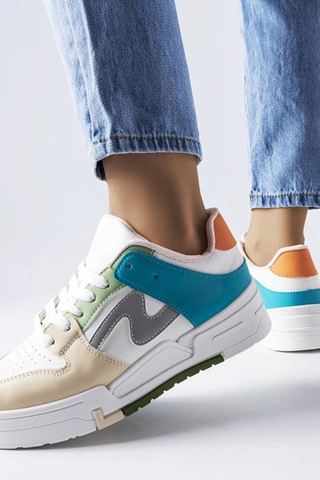Zapatos de plataforma Harter beige y azul 2