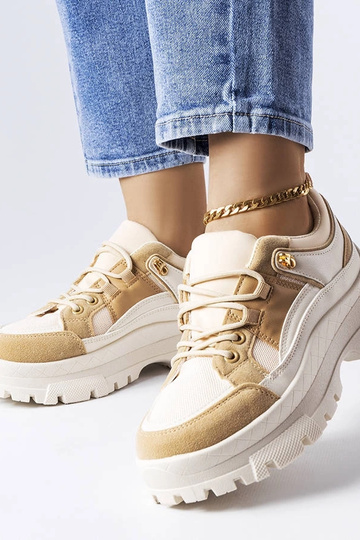 Zapatillas deportivas marrones con suela decorada, "Via"
