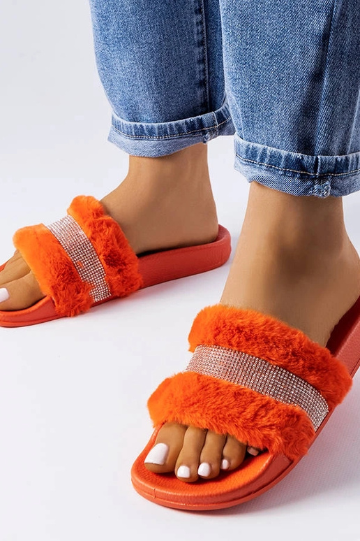 Chanclas naranjas con circonitas Carrito