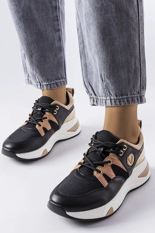 Zapatillas Vinceza negras y doradas