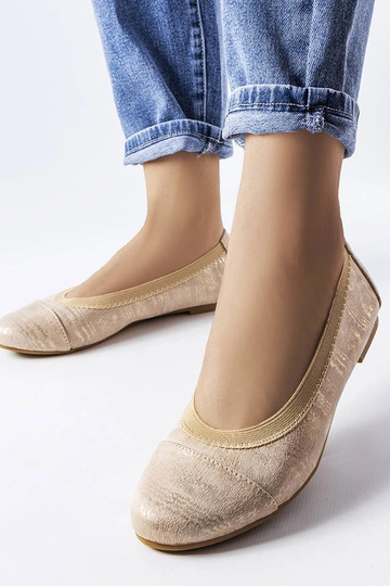 Bailarinas metalizadas beige Crummit