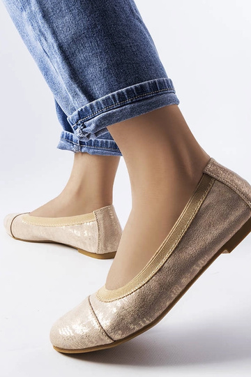 Bailarinas metalizadas beige Crummit 2
