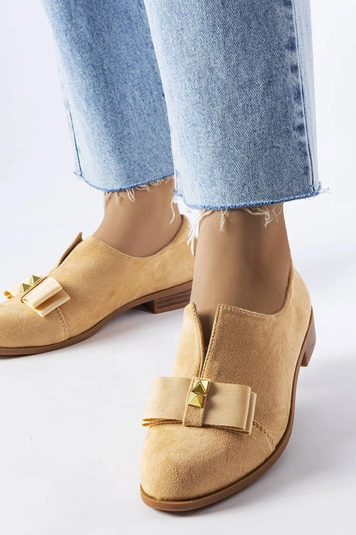 Zapatos con lazo de álamo beige