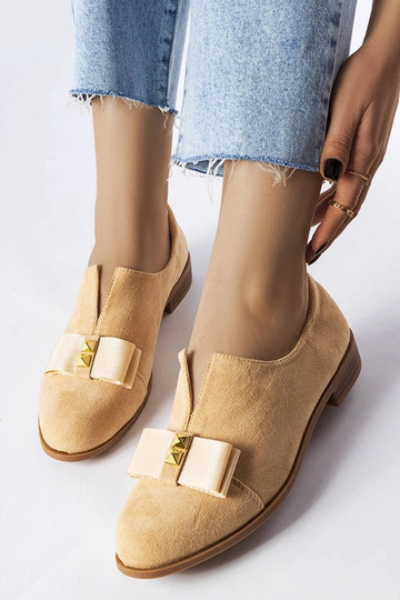 Zapatos con lazo de álamo beige 2