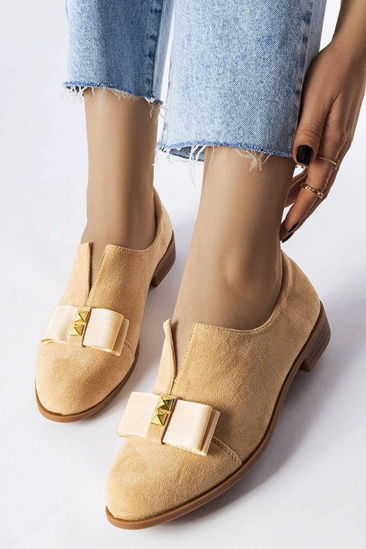 Zapatos con lazo de álamo beige