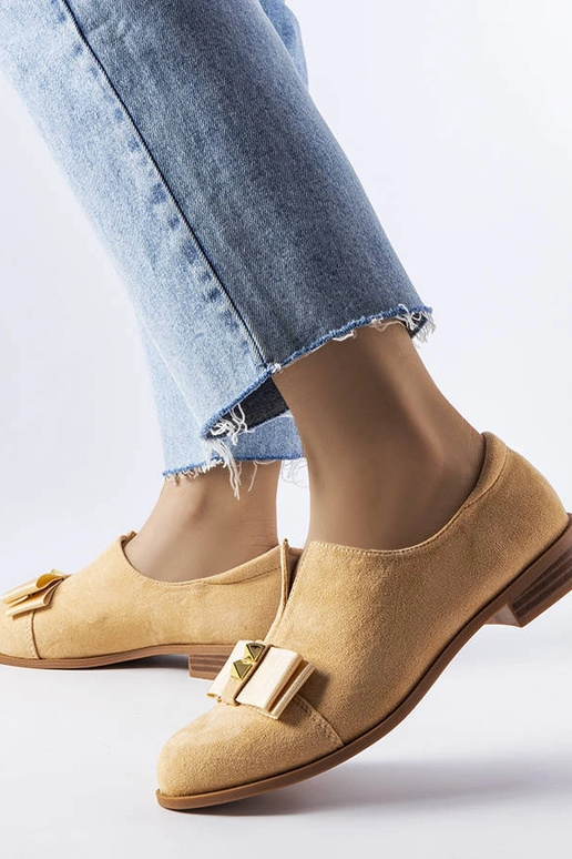 Zapatos con lazo de álamo beige