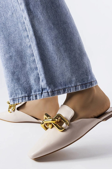 Sandalias con cadena de nogal beige 2