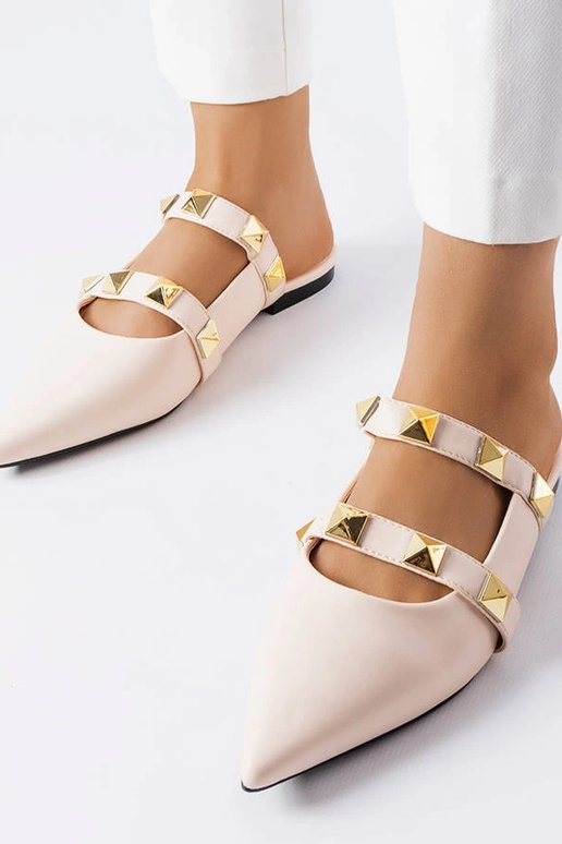 Mules beige con punta puntiaguda Ruckman