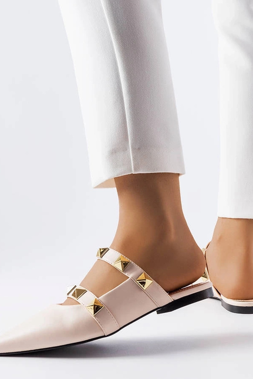 Mules beige con punta puntiaguda Ruckman