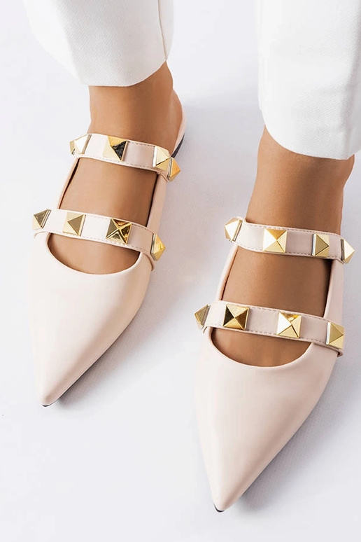 Mules beige con punta puntiaguda Ruckman