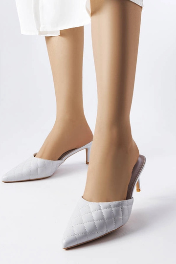 Chanclas con tacón de aguja acolchado en gris Lambert 2