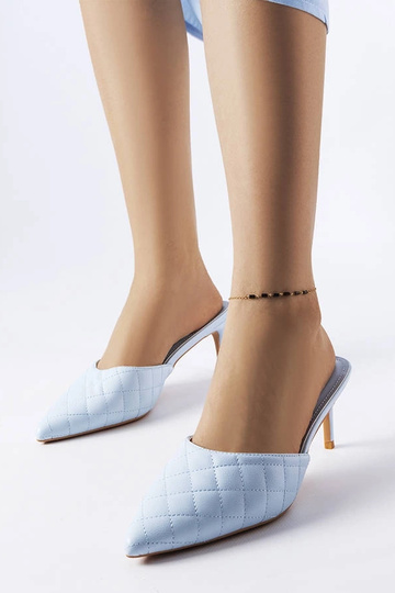Zapatos sin cordones acolchados azules con tacón de aguja de Lambert 2