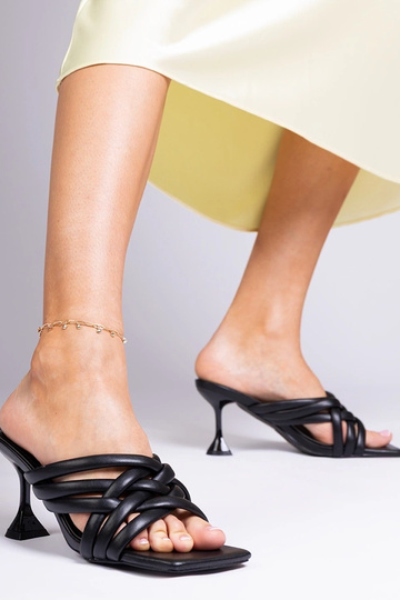 Zapatillas elegantes negras de tacón, "Bourget" 2