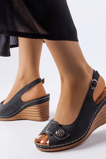 Sandalias de cuña Sheridan negras 2