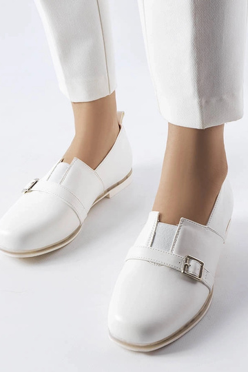Botines blancos con plantilla de cuero, "Felosa"