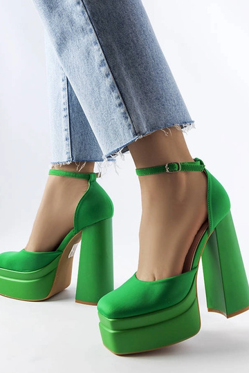 Tacones verdes altos con plataforma, "Romines" 2