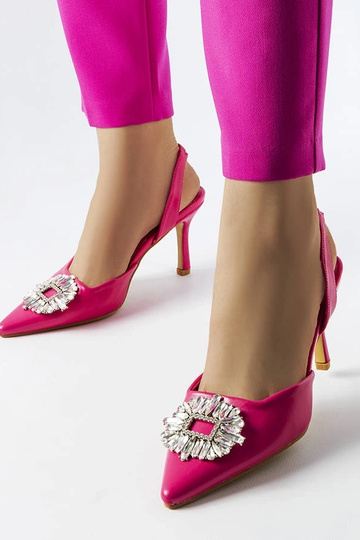 Tacones de pedrería rosa Moïse
