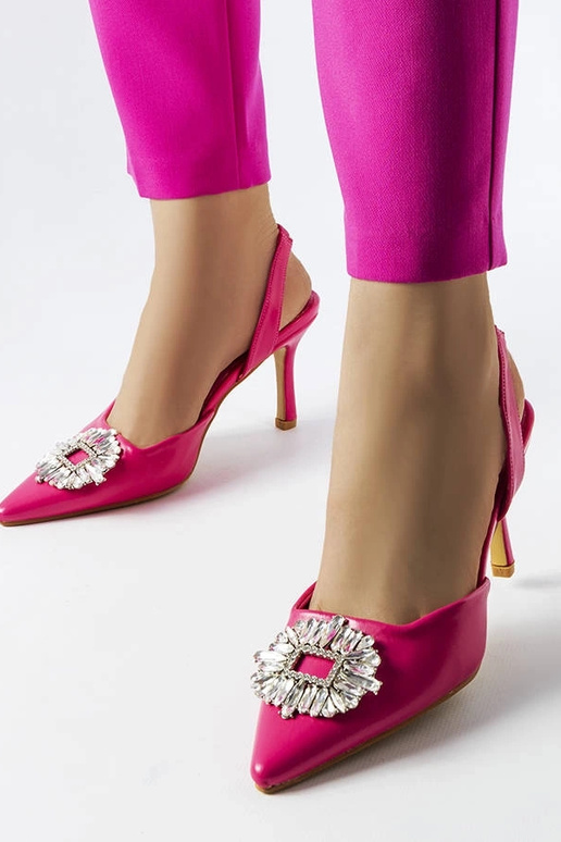 Tacones de pedrería rosa Moïse