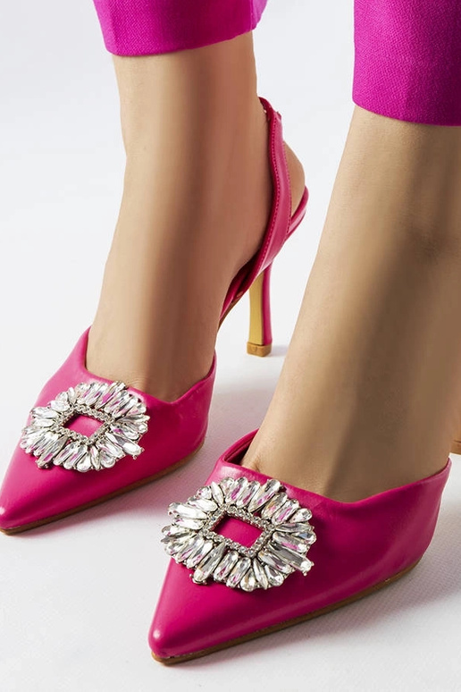 Tacones de pedrería rosa Moïse