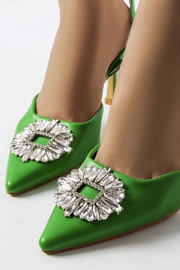Tacones de pedrería verde Moïse 2