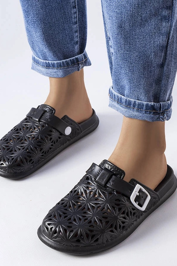 Chanclas Peverell de goma calada en color negro 2